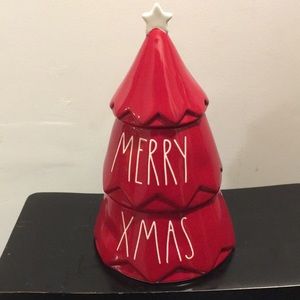 Rae Dunn red merry Christmas canister